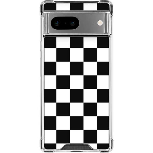 Black and White Checkered Google Pixel 8 Clear Case